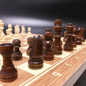 Nový 3 v 1 Drevený Šach Backgammon Dámu, Šach, Hry, Cestovné Hry Šach Drevené Šachové Figúrky a Rady pre Tri Hry I1