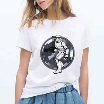 Star Wars T shirt Žena 90. rokov Harajuku Biele tričko Klasické Sci-Fi Film, Unisex Oblečenie Voľné Femme Vetement Francúzsko Doprava Zadarmo