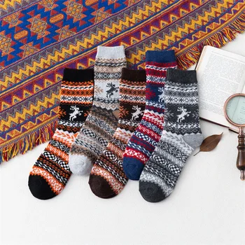 2021 Zime a na Jeseň Nové Štýly Ženy Vlnené Ponožky Vianočné Deerlet Teplejšie Cashmere Tepelnej Zahustiť Etnický Štýl Ženy Ponožky
