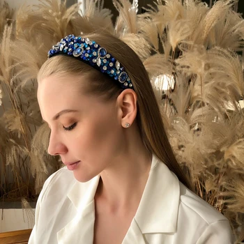 Farebné Full Flitrami Hlavový Most Drahokamu Crystal Hairband Wild Rámu Vlasy Kapely Ženy, Dievčatá Vlasy Slučky 2021 Nové Vlasové Doplnky