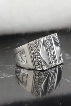 925 Sterling Silver Ring pre Mužov, Šperky, Módne Retro Darček Onyx Aqeq Pánske Prstene Všetky Veľkosti