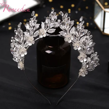 Ručné Romantický Kamienkami Kvetinové Svadobné Tiara Družičky Strany Koruny Svadobná Čelenka na Vlasy Šperky RE4234