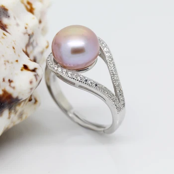 Prírodné Perly Prstene pre Ženy weddiing krúžky nastaviteľné krúžky,skutočnou perlou krúžok striebro 925 šperky dievča, Darček k Narodeninám