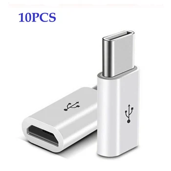 10pcs Micro USB Typu C, USB nabíjací Kábel Adaptéra Konvertor Pre Huawei P9 P10 P20 LG G5 G6 Samsung S8 S9 Plus Nabíjačku