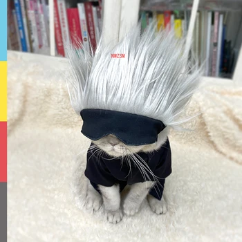 Anime Jujutsu Kaisen Gojo Satoru Roztomilé Oblečenie Pre Mačky Plášť Na Zakrytie Pokrývku Hlavy Cosplay Kostýmy Odfotiť, Rekvizity Psa Domáce Zvieratá