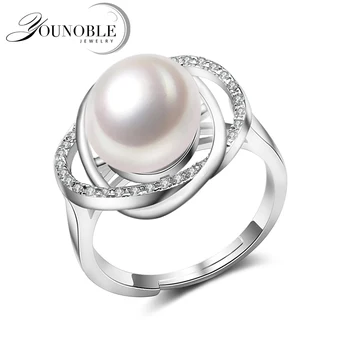 Skutočné Krúžok Pearl Šperky,prírodné Perly krúžky pre lásku,Sladkovodné Perly 925 Strieborný prsteň,ruby strieborné prstene pre ženy darčekovej krabičke