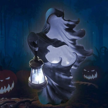 Anonymný Ghost Socha Halloween Vlkolak Živice Socha, Dekorácie, Party Dekorácie Domov Dverí Visí Známky Deti Hračka Ornament