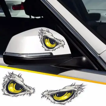 Auto Samolepky Reflexné 3D Oči Obtlačky Nálepky karosérie Nálepky+Spätné Zrkadlo Nálepky+Auto Head Styling Nálepky, Auto Príslušenstvo