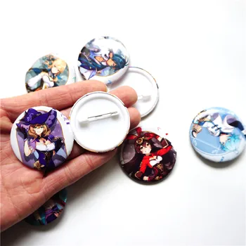 10Pcs/Set Anime Genshin Vplyv Odznaky Kolíky Tlačidlo Brošňa Hrudníka Ornament Oblečenie pre Batohy Cosplay Itabag Zber 4,5 cm