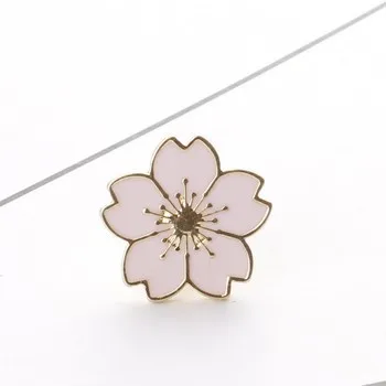 Kórejský Módy Nové Golier Pin Vietor Dievča Krásne Cherry Blossom Jednotné Kvapka Oleja Odznak Malý Kvet Brošňa Veľkoobchodný Predaj