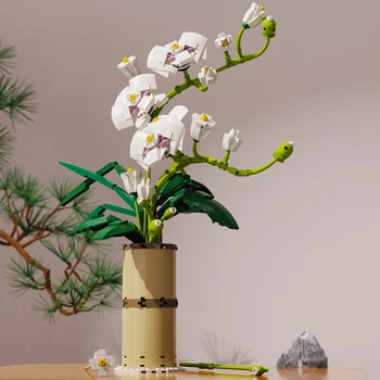 Kreatívne Nápady Romantické Kvety Kytice Stavebné Bloky MOC Domáce Dekorácie Biely Kvet Tehly Hobby Hračky pre Dievčatá Priateľov Darčeky