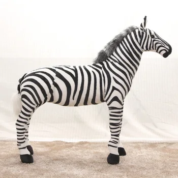 90 cm Veľké Docela Stojí Zebra živé Simulované Vypchaté Zvieratá môže jazdiť modelu Deti mount zariadených Oblečenie pre bábiku Deti hračka darček