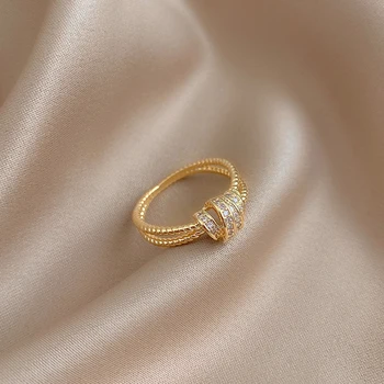 2020 Nové Medené Zliatiny Opal Pearl Zlato Otvoriť Krúžky Pre Ženy Móda kórejský Šperky, Svadobné Party Nezvyčajné Dievča Prstom Krúžok