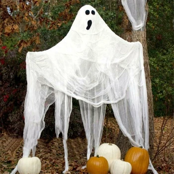Visual Dotyk Black/White Halloween Strašidelné Gázy Veľké Ikony Priadze, Tkaniny Dvere Domu Výzdoba Gotických Rekvizity Halloween Party Dekorácie