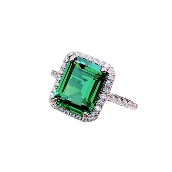 Zapojenie Emerald Ruby Diamantový Prsteň Originálne 925 sterling silver band Prstene pre Ženy Svadobný Sľub Šperky Darček