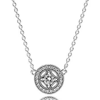 Milujúci Srdce Prepletené, Pôvab & Diakritikou Kruhové Srdcia Collier Náhrdelník Pre 925 Sterling Silver Kúzlo pandora DIY Šperky