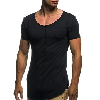 Letné nové pánske T-shirts farbou slim trend bežné krátke rukávy módne B10YTJ19