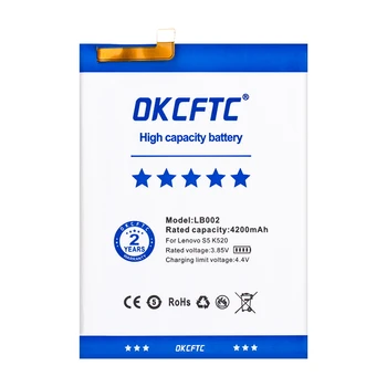 OKCFTC Top Značky Nové 4200mAh LB002 Batérie Pre Lenovo S5 K520 K520T Batérie Bezplatné Nástroje