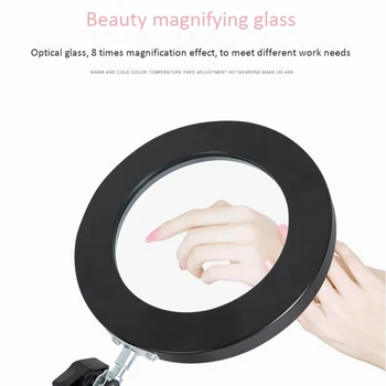 Led Svetlo 8X Magnifying Glass 2-v-1 Stojaci Štýl zväčšovacie sklo S Teplým Bielym Svetlom USB Pre Čítanie Šperky Umenie, Remeslá Zváranie