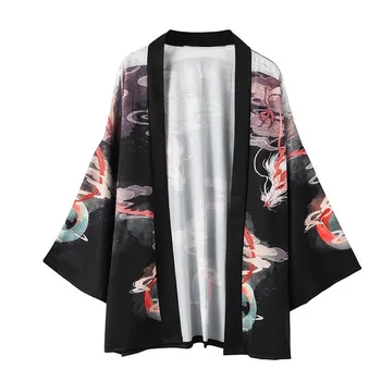 Kimono feminino cardigan tradičné Ukiyoe Surplices Číne Dlho Mužov Plášť Voľné Kabát japonský hanbok Kimono mujer estampado