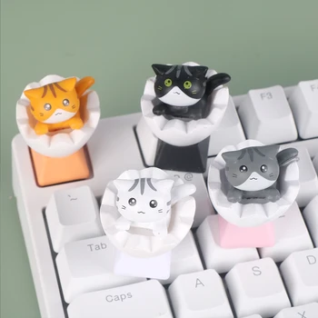 4pc Cartoon Keycap Mechanické Klávesnice Osobnosti Dizajn Herné Keycap Anime Klávesy Caps Cute Cat